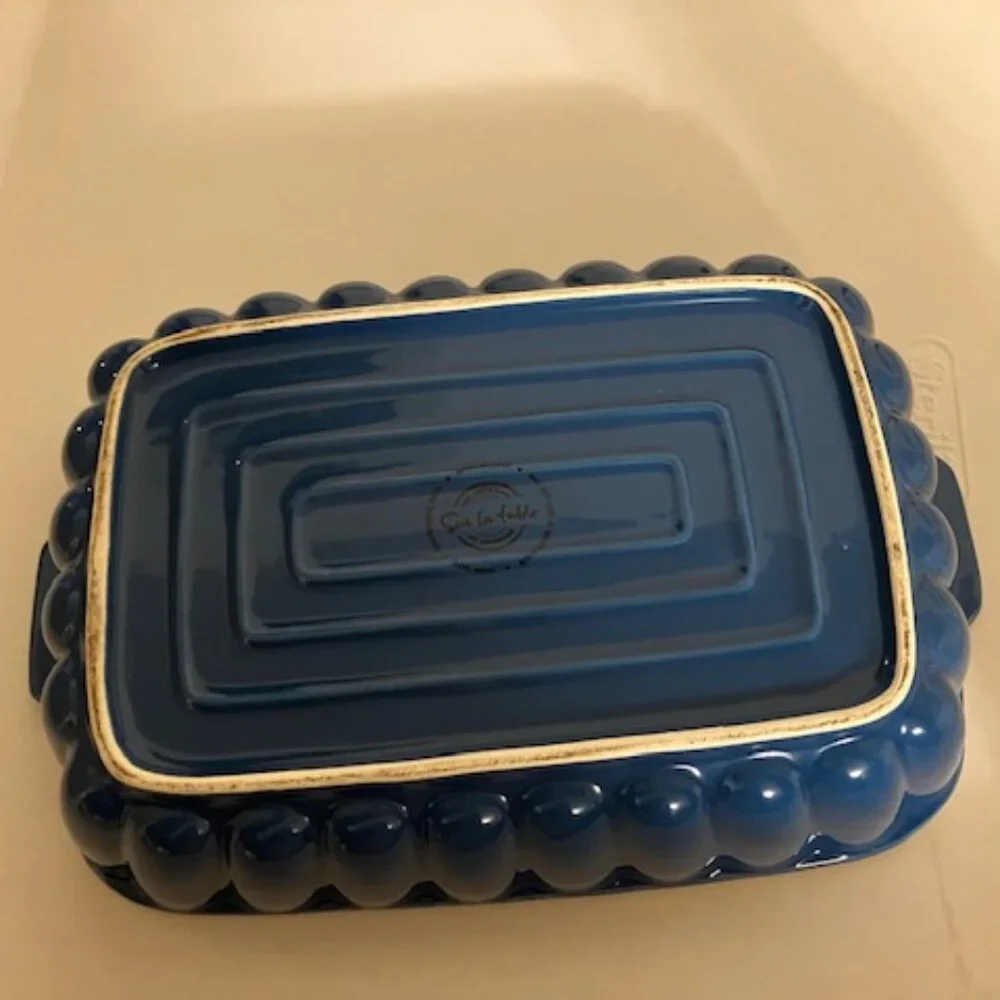 Sur La Table Blue Scalloped Casserole Dish